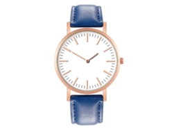 Reloj De Pulsera Para Mujer De Moda Con Correa De Pu, Dial Redondo Y Cuarzo (azul)