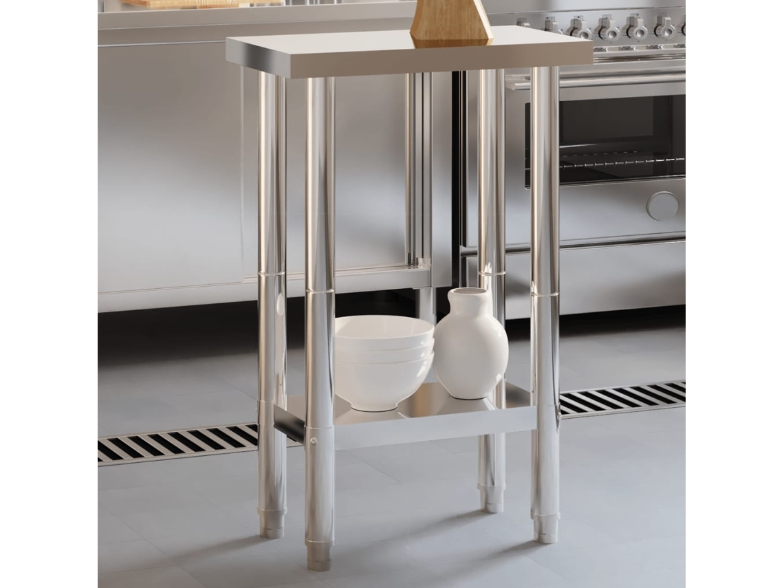 Vidaxl Mesa De Trabalho Para Cozinha 55x55x85 Cm Aço Inoxidável