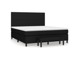 Cama com Molas/colchão 160x200 Cm Tecido Preto MAISON EXCLUSIVE