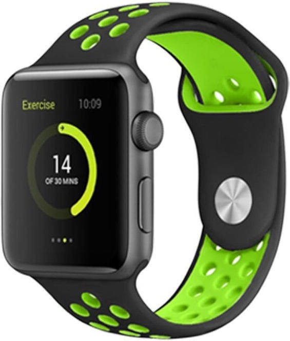 Bracelete Apple Watch 38/41 mm SWISSTEN Sport (Preto/Verde)