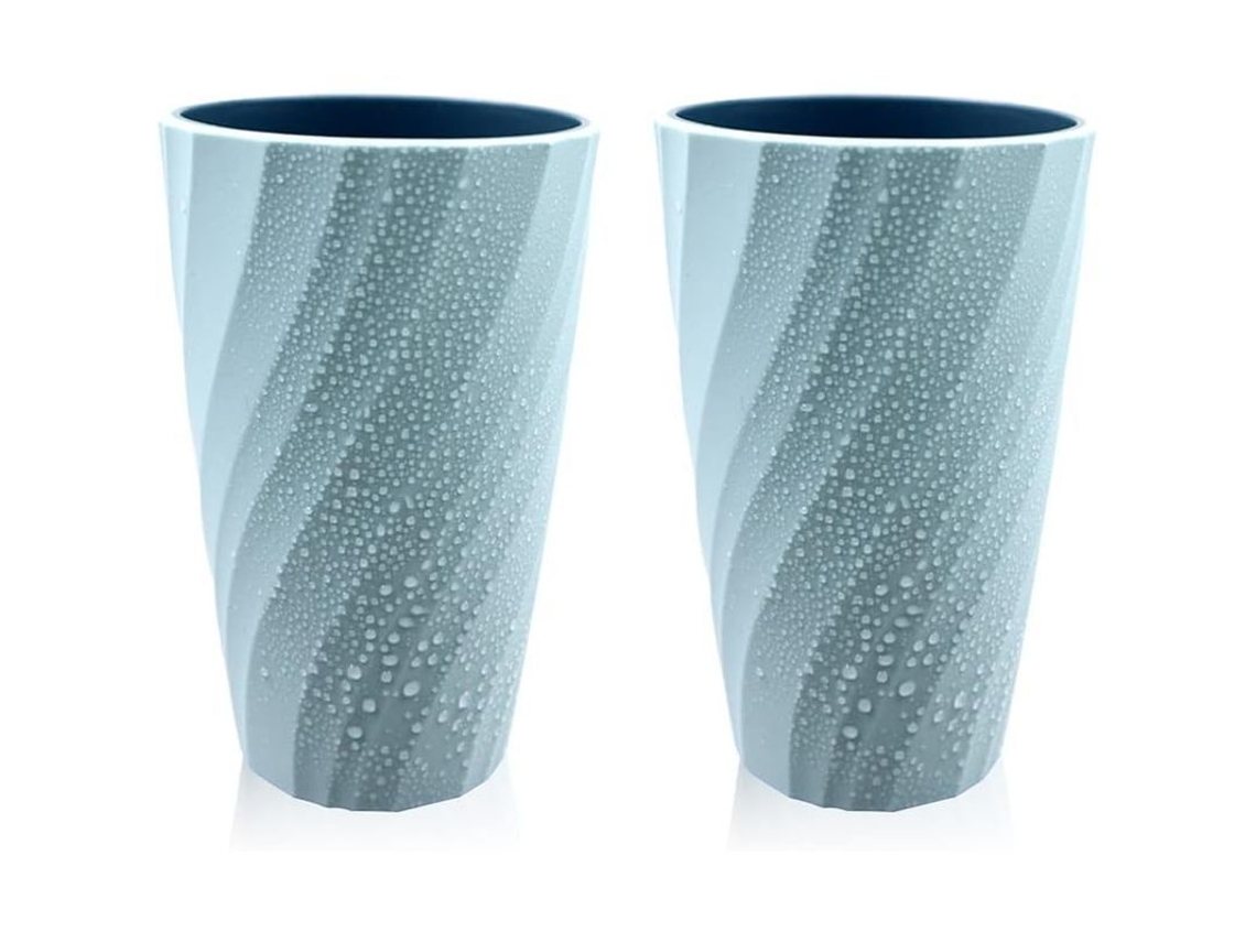 Conjunto De 2 Vasos Para Cepillo De Baño Resistentes A Caídas Suaves Y Duraderos, Color Azul Claro