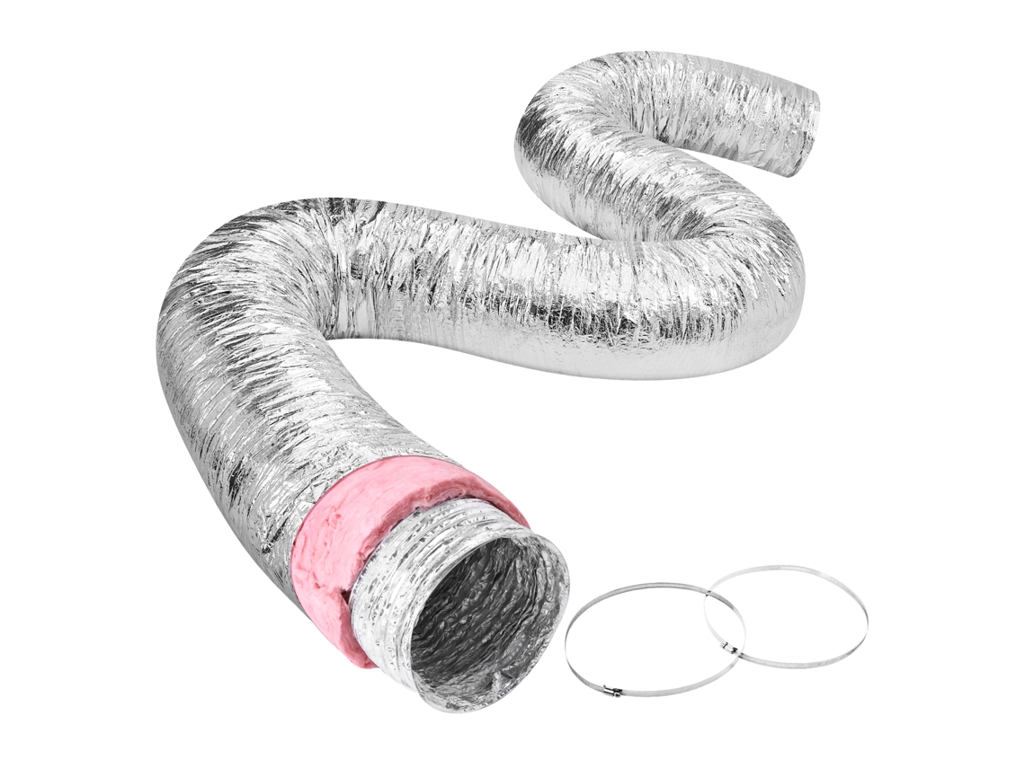 Mangueira de Ventilação Do Secador VEVOR Duto Flexível Isolado de 254 Mm 7 62 M de Comprimento