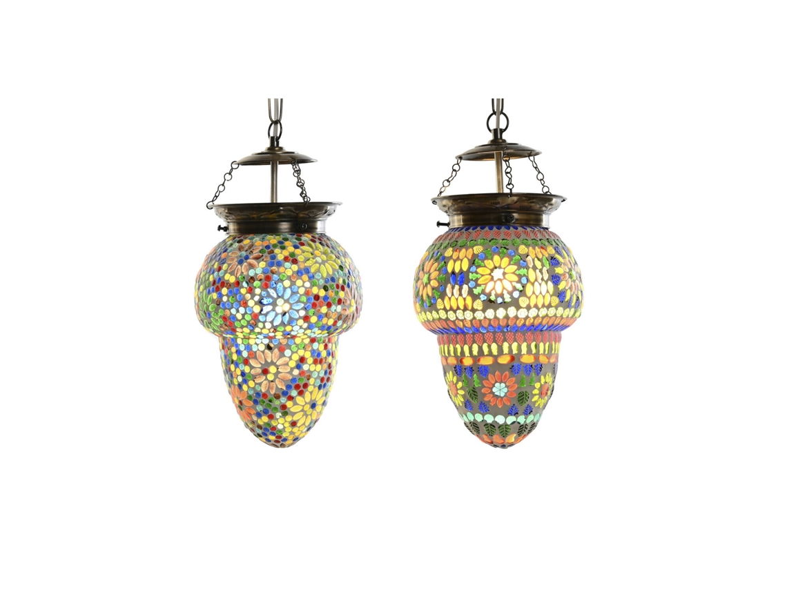 Luminária de Teto em Mosaico de Metal com Cristais, 20x20x28cm ALEXANDRA HOUSE LIVING