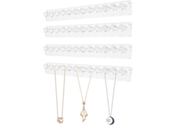 Suporte Para Colar De Pérolas Acrílico 12 Suportes Para Parede 34 X 3.5 Cm