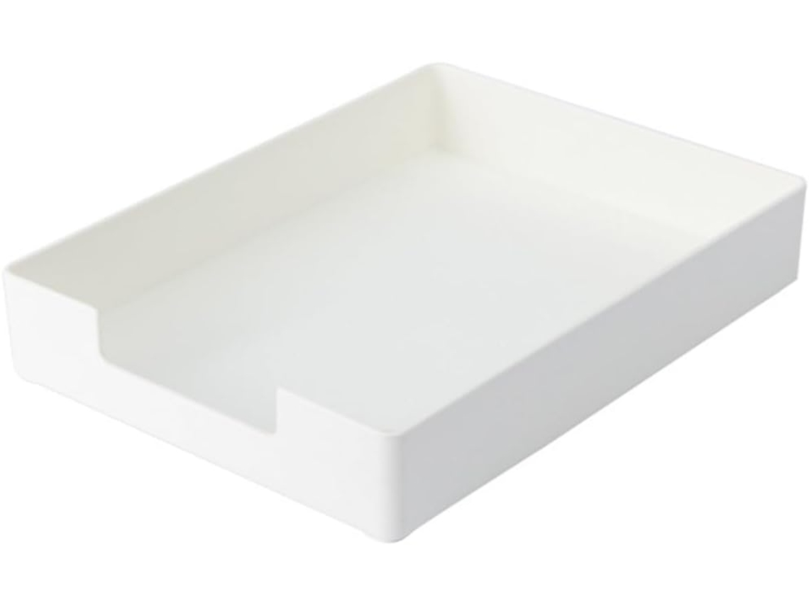 Organizador de Mesa Amosfun em Polipropileno Branco, Bandeja Arquivamento Prática e Empilhável, Armazenamento