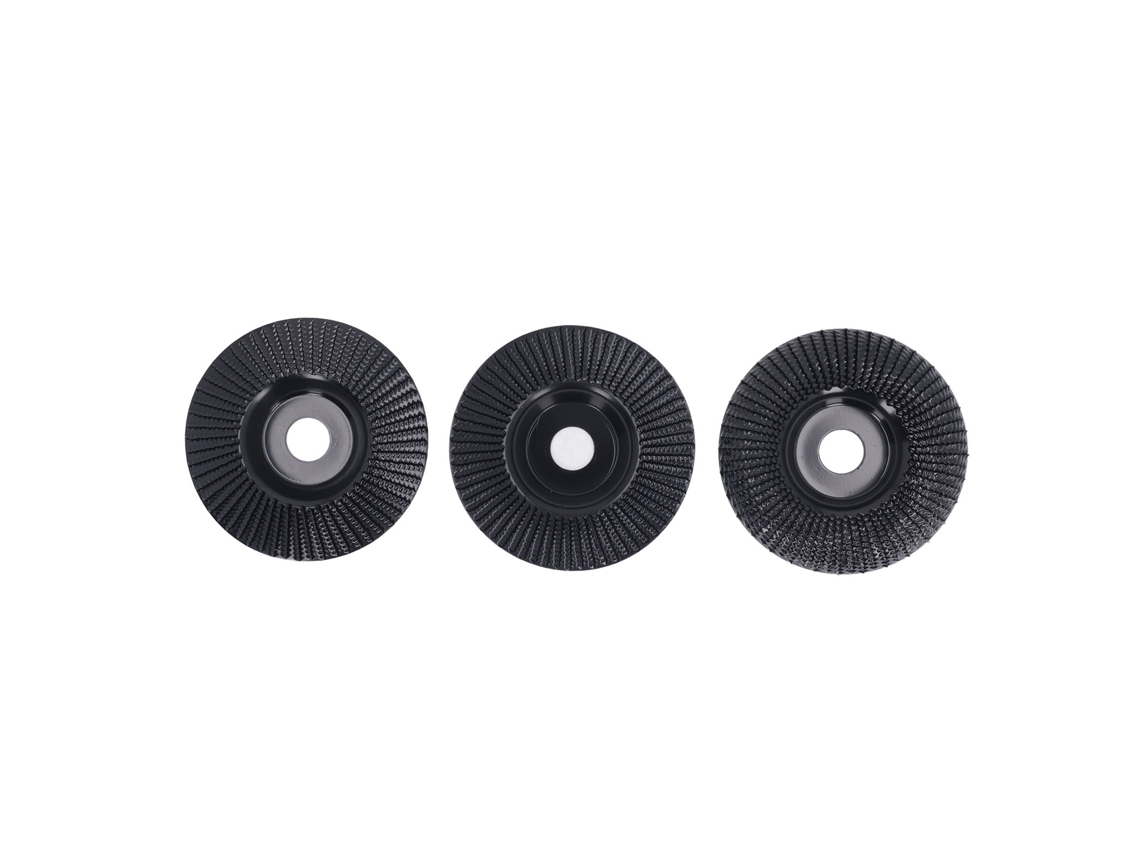 Conjunto de 3 discos de entalhe em madeira Carbeto 125mm para esmerilhadeira angular plana e curva