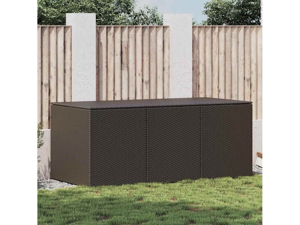 Vidaxl Caixa De Arrumação Para Jardim 180x90x70 Cm Vime Pe Castanho