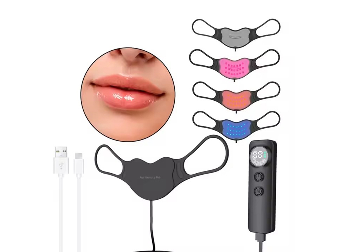 Máscara Labial Com Luz Vermelha Infravermelha, 4 Modos, Dispositivo De Beleza Labial Led, Clareia Os Lábios.