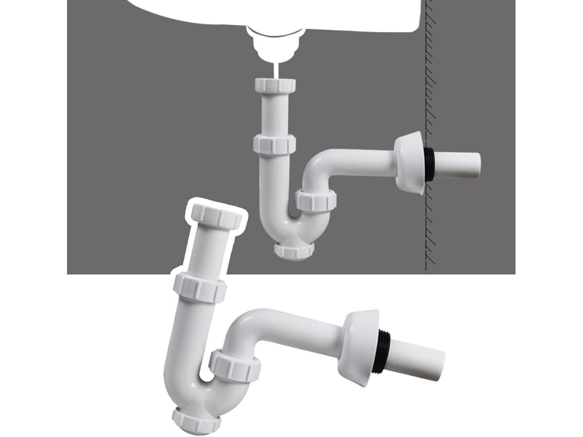 Tubo De Drenagem Para Pia Cozinha Zyncue G1-1/4 Polegadas Com Design