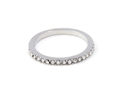 Anel De Liga Com Rhinestones Presente Feminino Simples