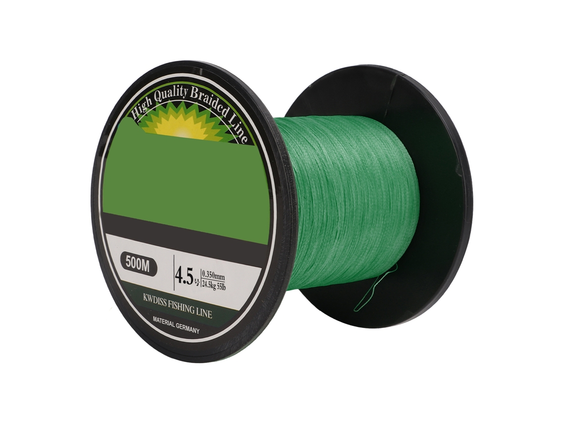 Línea De Pesca Trenzada 4 Hilos 500m Sin Estiramiento Ultra Fuerte Verde Para Pesca En Mar Pe String Accesorio De Pesca