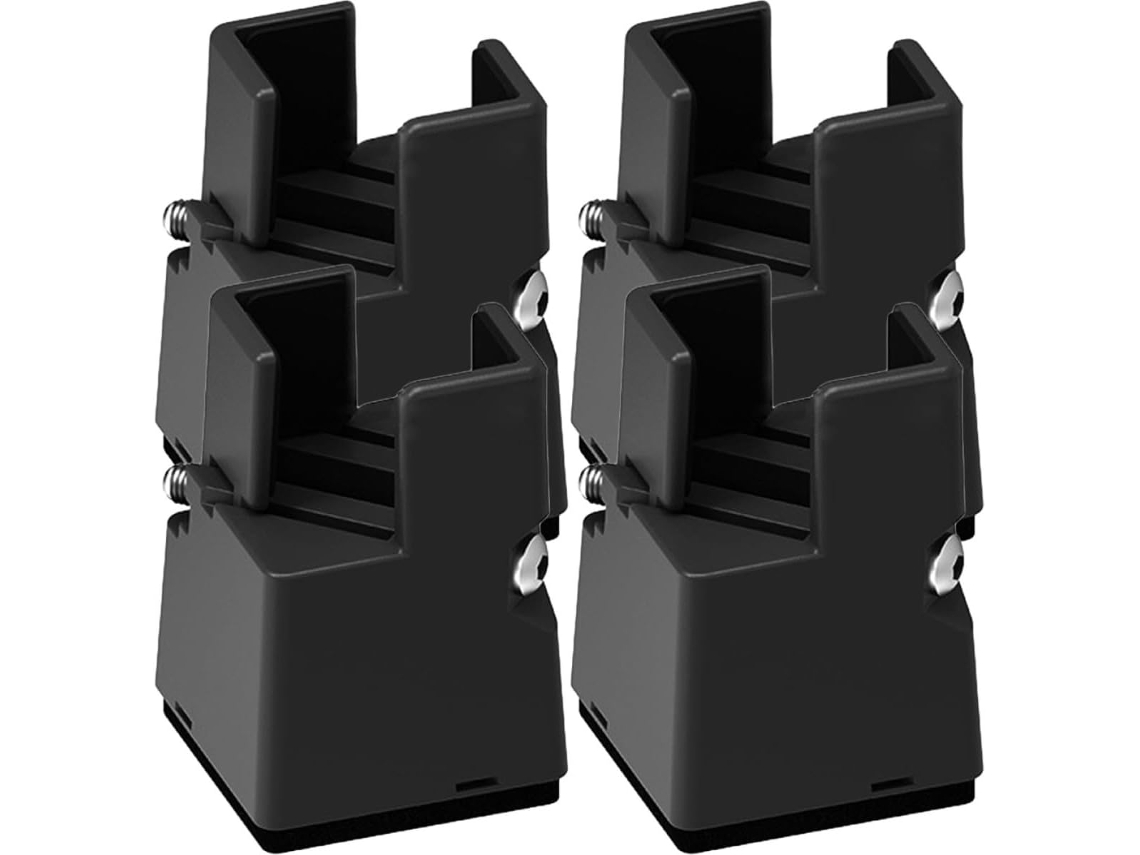 Elevadores Móveis Ajustáveis Balacoo, Preto, Conjunto de 4 Peças, 5cm, Aço e Abs, Suportam Até 250kg, Proteção Para
