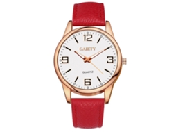 Reloj De Mujer De Moda Gaiety Con Dial Redondo Correa Pu Analógico De Vestir Rojo