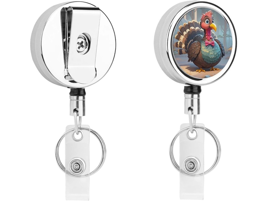 Clipes metálicos Crachás, carretel decorativo com estampa do Peru, para cartões de identificação, suporte retrátil
