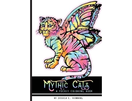 Livro Mythic Cats Pocket Coloring Book De Jessica Feinberg (inglês)