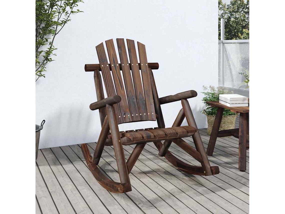 Vidaxl Cadeira De Balanço P/ Jardim 69x96x101 Cm Madeira Abeto Maciça