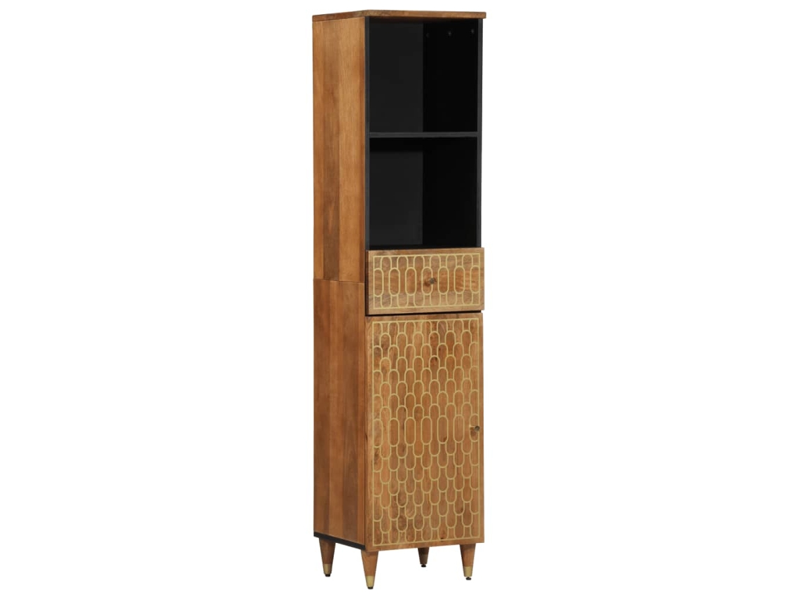Vidaxl Armário De Casa De Banho 38x33x160 Cm Mangueira Maciça