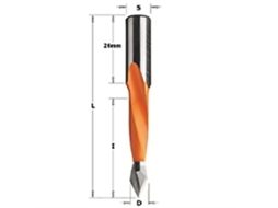Broca pasante conexión rápida cmt 314 l-70mm rotación izquierda mango 10x26m broca 10mm