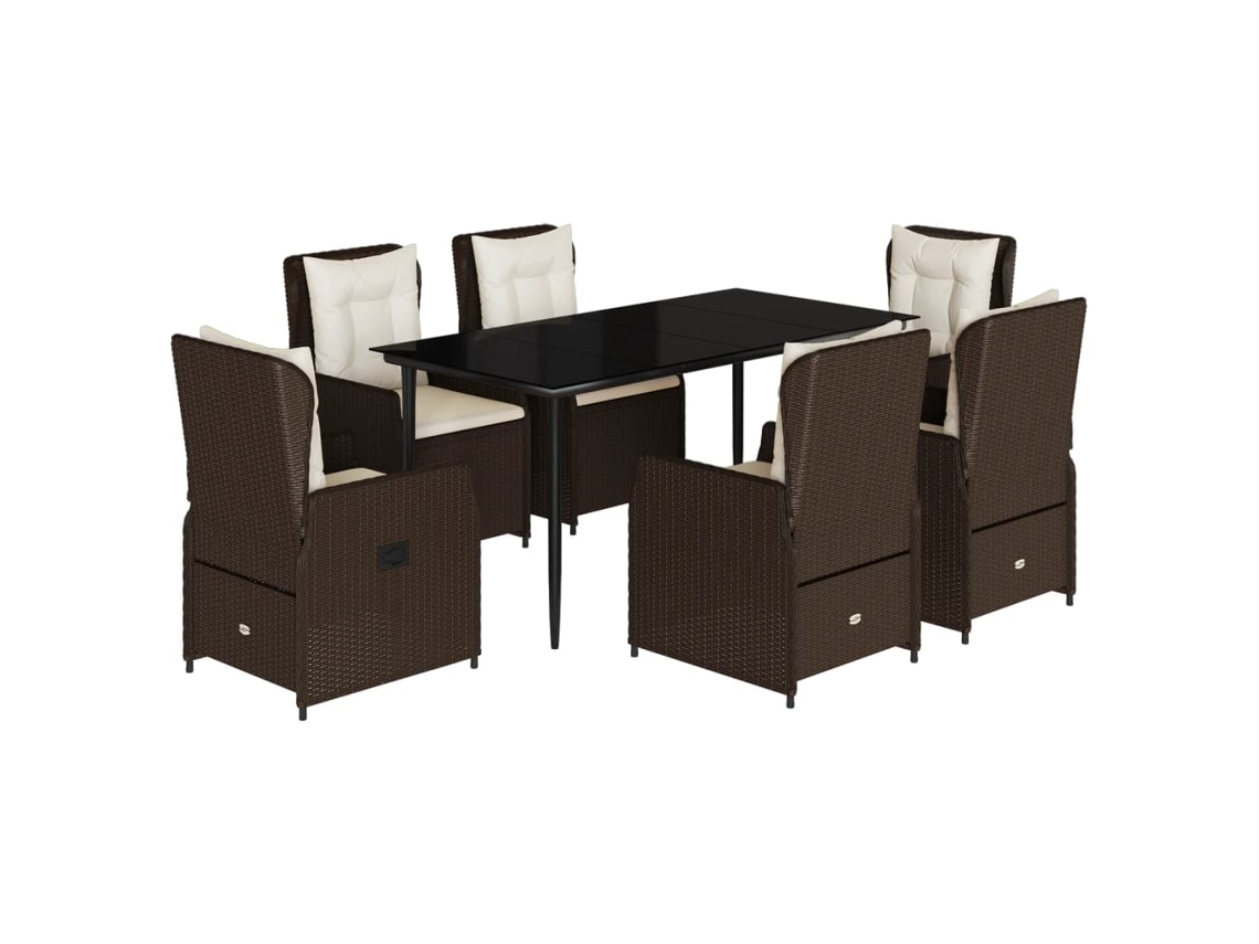 Garden Dining Set, Garden Dining Sets Vidaxl Marrom Rattan / Vime (160 X 80 X 74 Cm)
