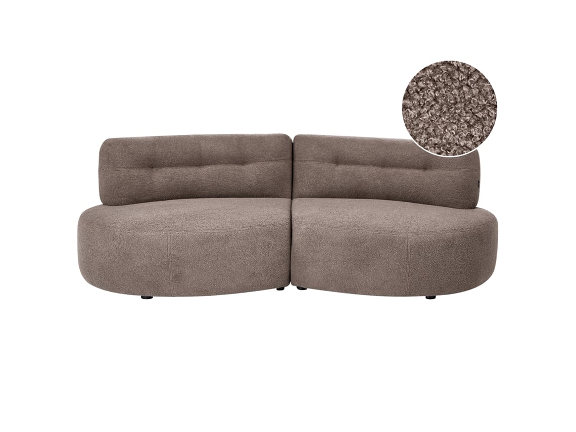 Sofá De 3 Plazas Beliani Laerdal De Bouclé Beige 210x105x68