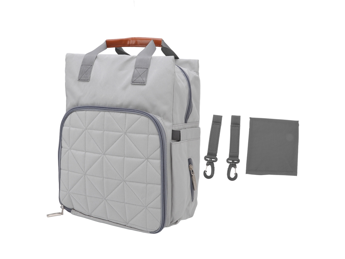 Mali bolsa Mãe Multifuncional Grande Capacidade Impermeável Mochila Fraldas Bebê Cinza com Cinto de Carro