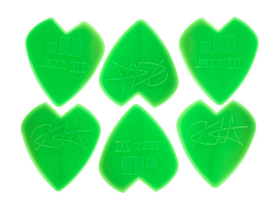 Dunlop Signature Jim Dunlop Jazz Iii 1,38Mm Kirk Hammett Verde 6 Unidades