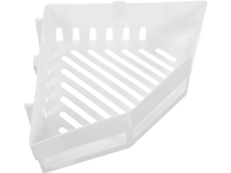 Prateleira De Canto Triangular Parede Em Pp Branco, Sem Furos, Com Sistema De Drenagem Para Creme Facial E Loção