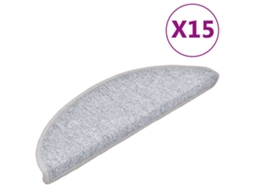 Tapetes de Escada 15 Pcs 56x17x3 Cm Cinzento Claro MAISON EXCLUSIVE