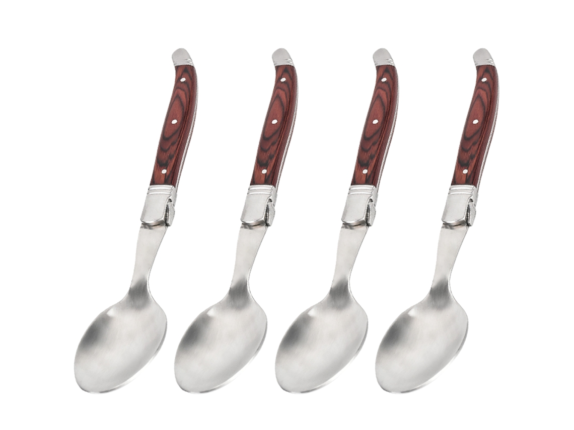 Conjunto de Facas de Bife 4 Peças Aço Inoxidável com Cabo Preto NEVEANCE