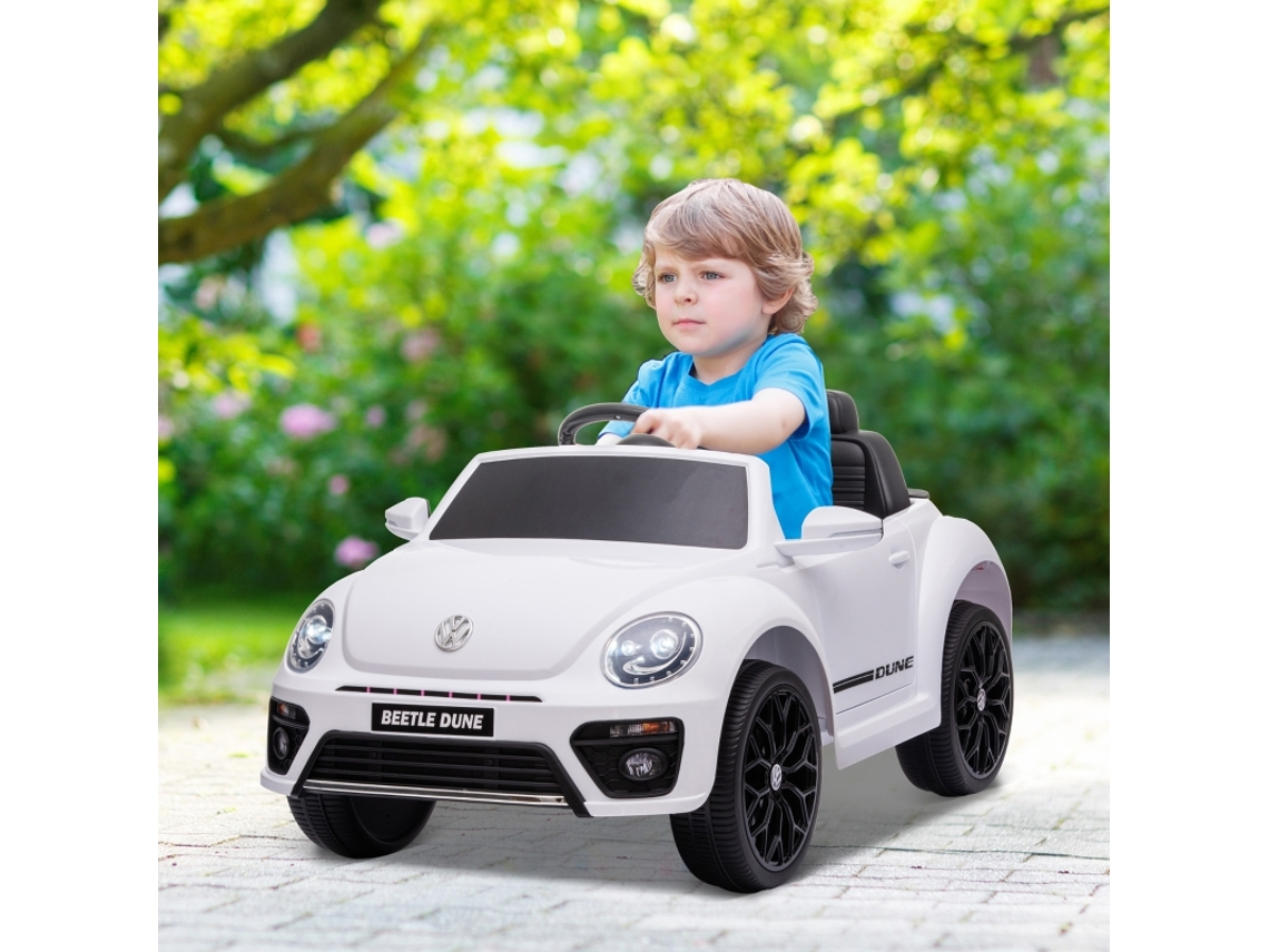 Veículo Elétrico Vw Coccinelle 3-5 Km/h, Comando À Distância E Música, Branco