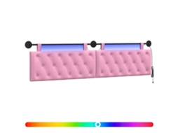 Conjunto 1 Cabeceira Suspensa Vidaxl Rosa Tecido (210 X 55 X 7 Cm)