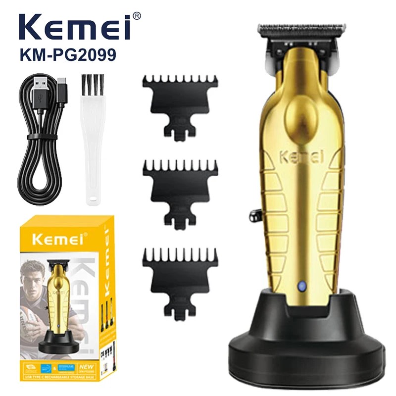 (dourado) Máquina De Cortar Cabelo Profissional Original Recarregável, Ajustável, Com Gravação Usb, Acessório Para Salão De Beleza