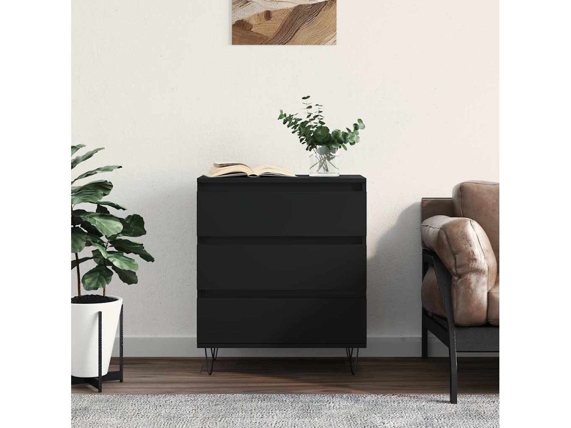 Vidaxl Aparador 60x35x70 Cm Derivados De Madeira Preto