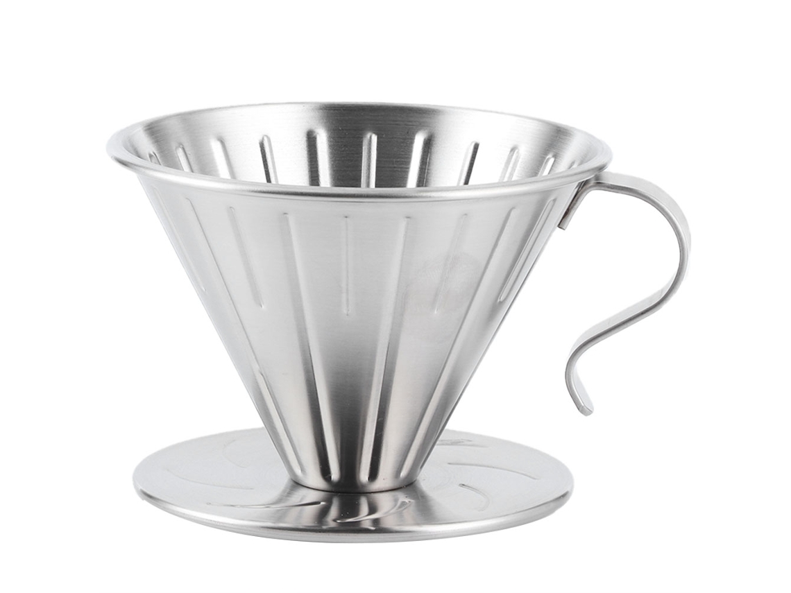 Dripper De Café De Acero Inoxidable Com Cone Filtro, Taza, Suporte E Acessórios Para Casa E Escritório