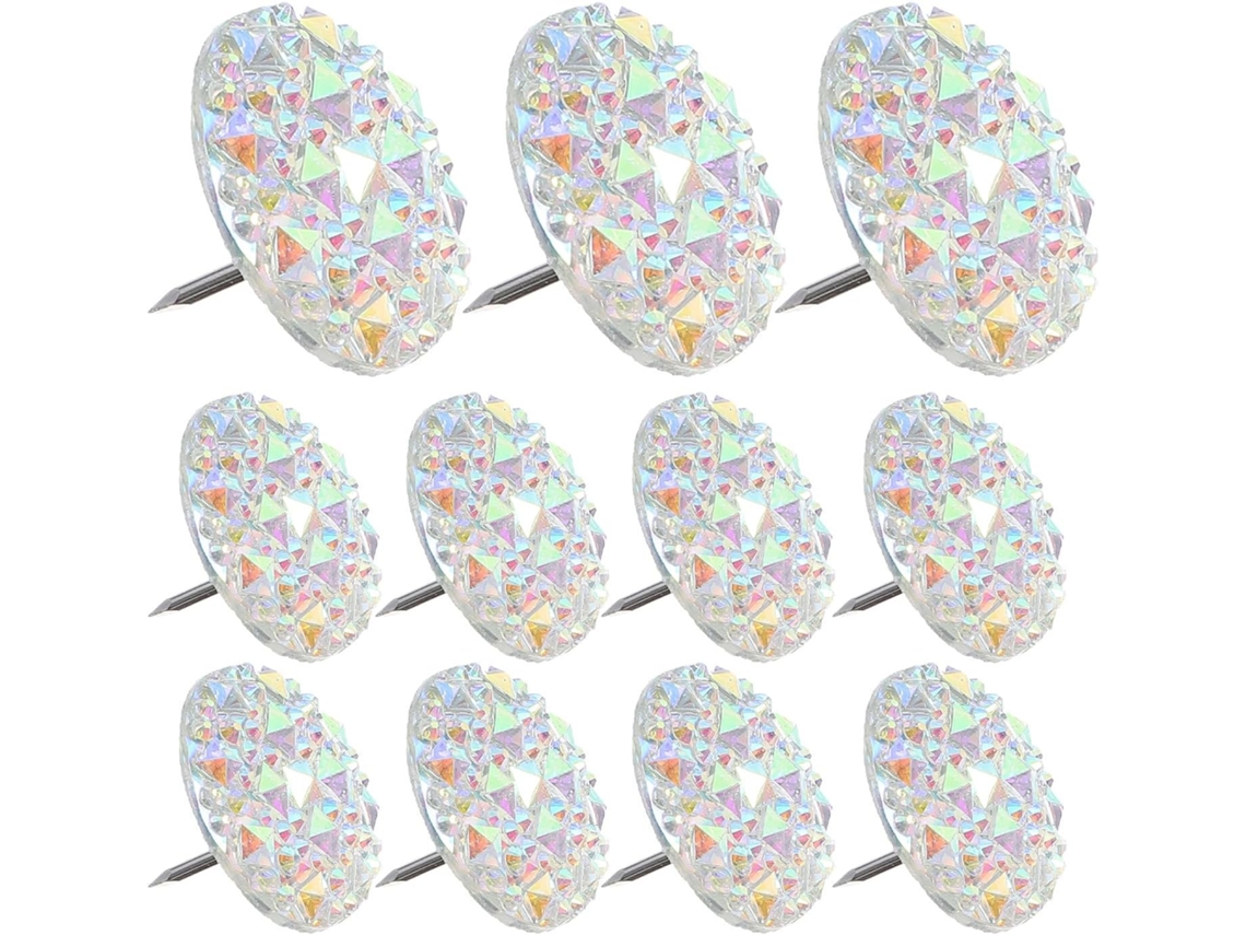 Tachinhas decorativas de resina com pedras preciosas, 20 peças, multifuncionais para mesa e casa, alfinetes de