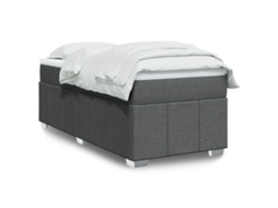 Vidaxl Cama Com Molas/colchão 90x190 Cm Tecido Cinza-escuro