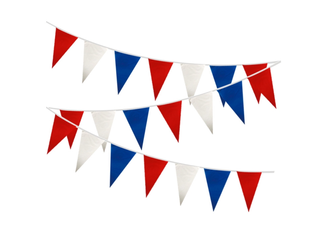Bandeira Triangular Vermelho Azul Branco Dia Independência Eua