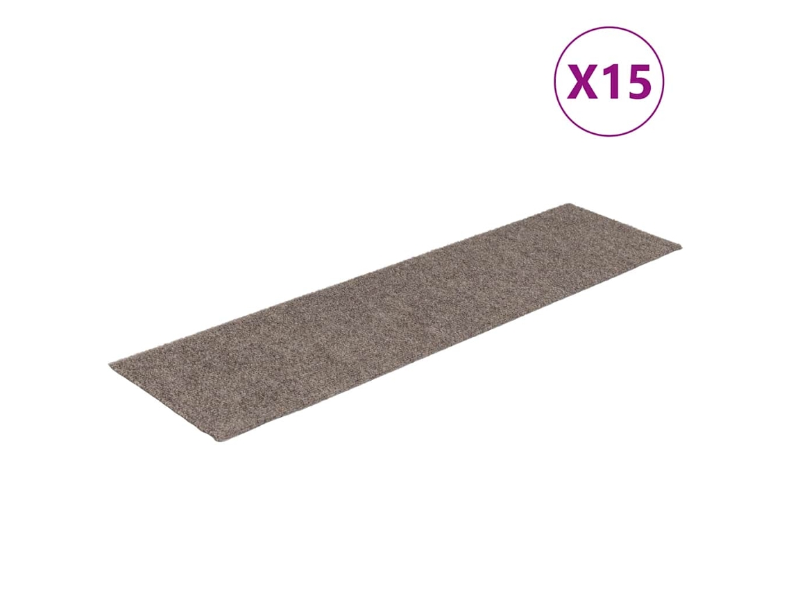 Tapetes de Escada Autoadesivos 15 Peças 76x20 Cm Bege Retangulares MAISON EXCLUSIVE