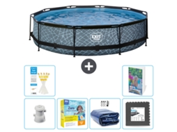 Piscina Exit Redonda Efeito Pedra 360x76 Cm 5 peças S285 EXIT TOYS