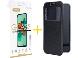 Kit Capa e Película Xiaomi Redmi 9A ACCETEL Gandy Flip (Preto)