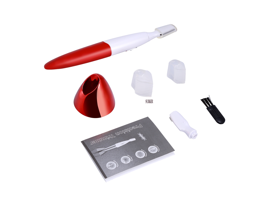 Depilador De Bikini Lavável Para Mulheres Epilador Elétrico Remover Cabelo Facial Com Cortador De Sobrancelhas Vermelho