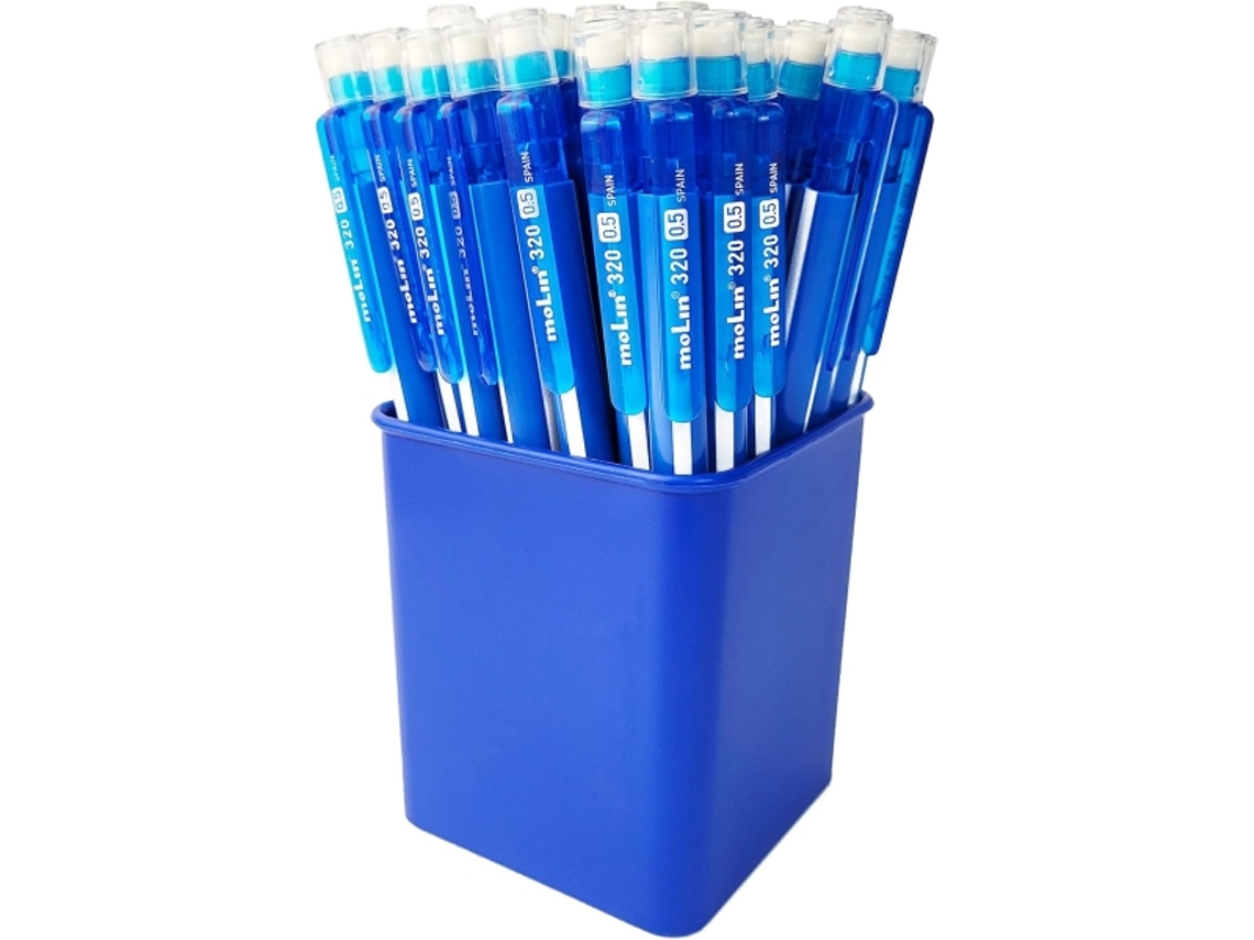 Grafic 320 Pacote De 50 Lápis Mecânicos Hb 0,5mm Corpo Triangular Borracha Integrada Cor Azul Molin