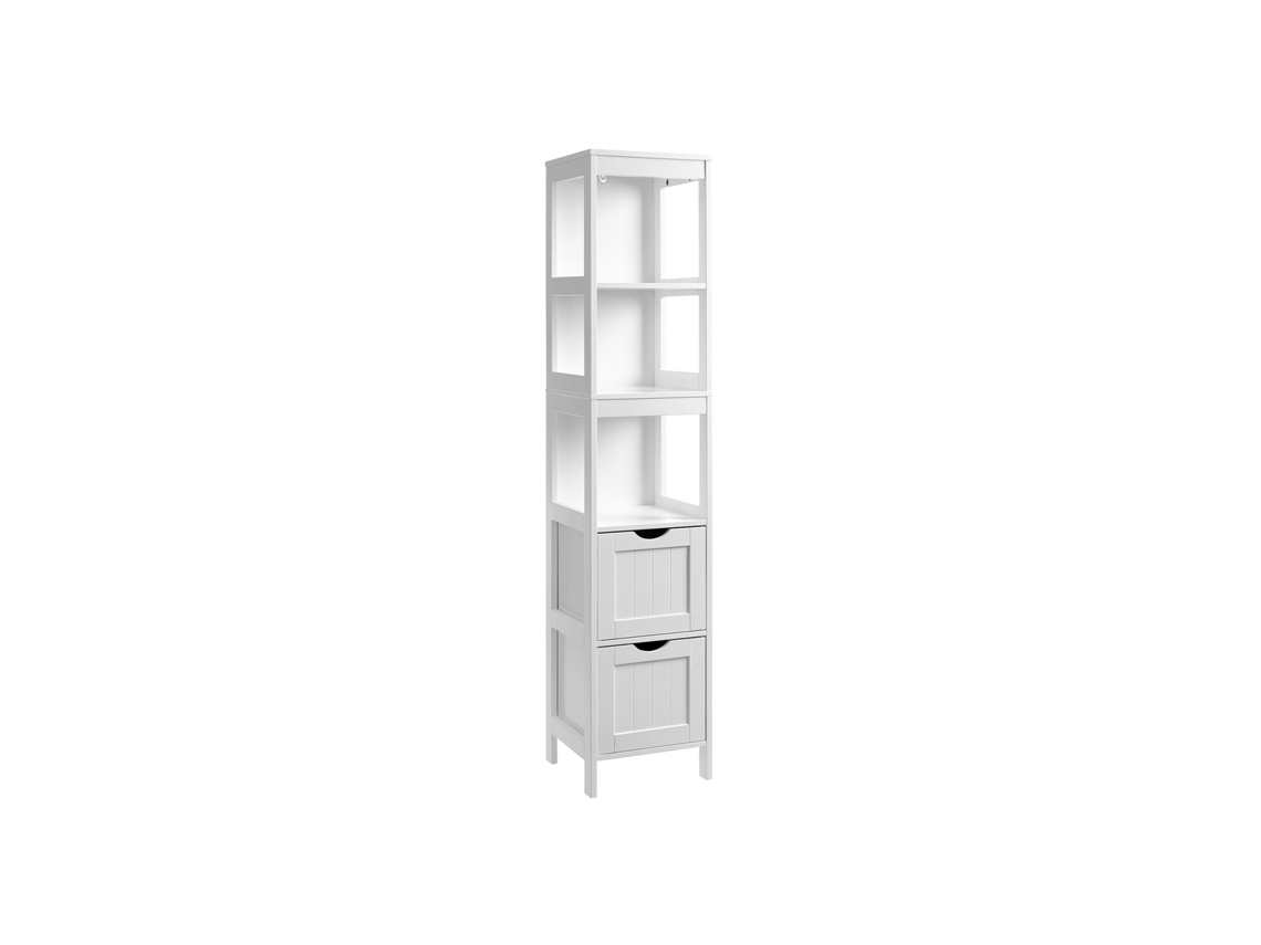 Armario Columna De Baño Con 2 Cajones Cambiables 141,5x30x30 Cm - Blanco