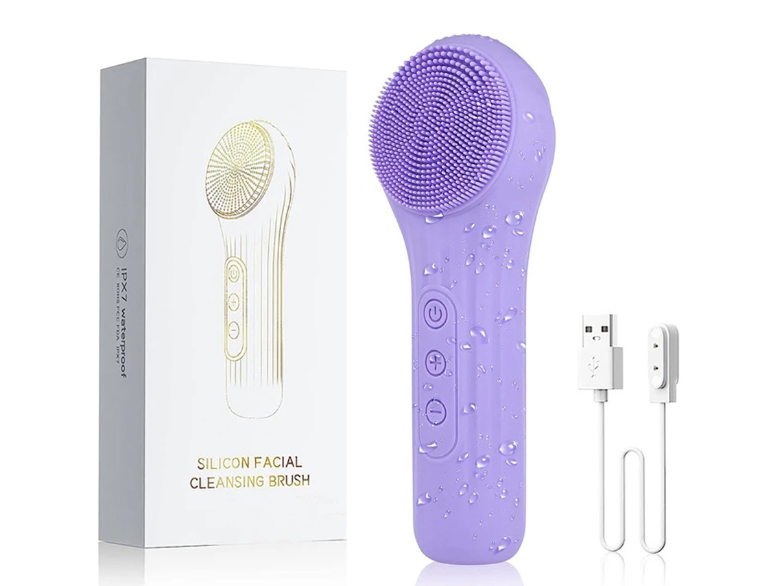 Escova de Limpeza Facial Hidrofóbica Sônica Recarregável, Esfoliante Vibratório MDUG (roxo)