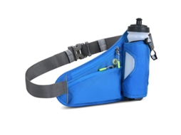 Bolsa de Cintura Impermeável S/MARCA com Porta garrafas e cintas reflexivas para corrida e ciclismo (azul)