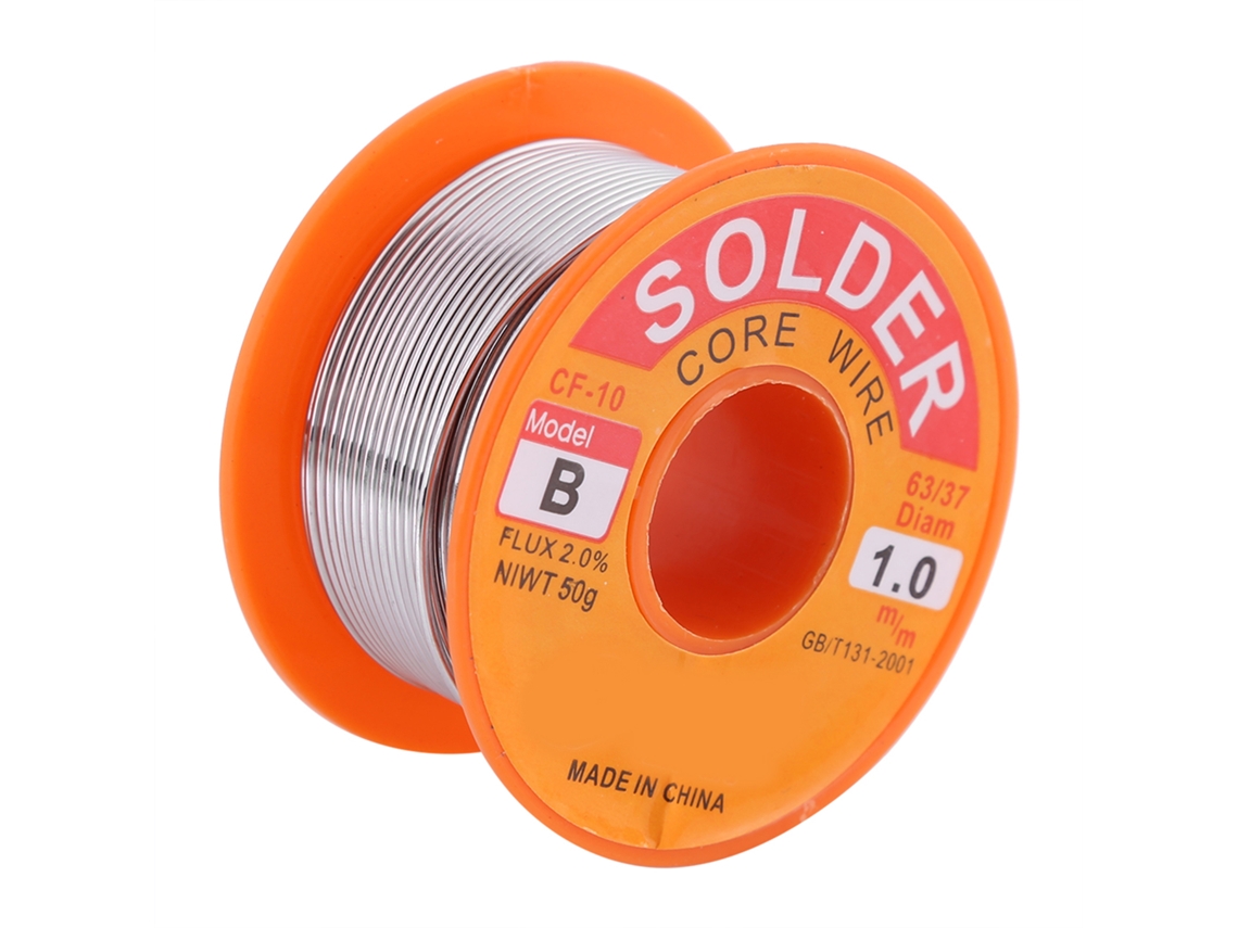 Hilo De Estaño 63/37 Com Núcleo De Resina 2% Flux Bobina De Soldadura De Ferro 0.6/0.8/1.0mm 50g