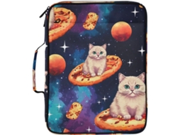 Organizador De Arquivos Expansível Pizza Cat Com Pasta Deslizante 3-argolas E Divisórias Sanfonadas Multisseccionais