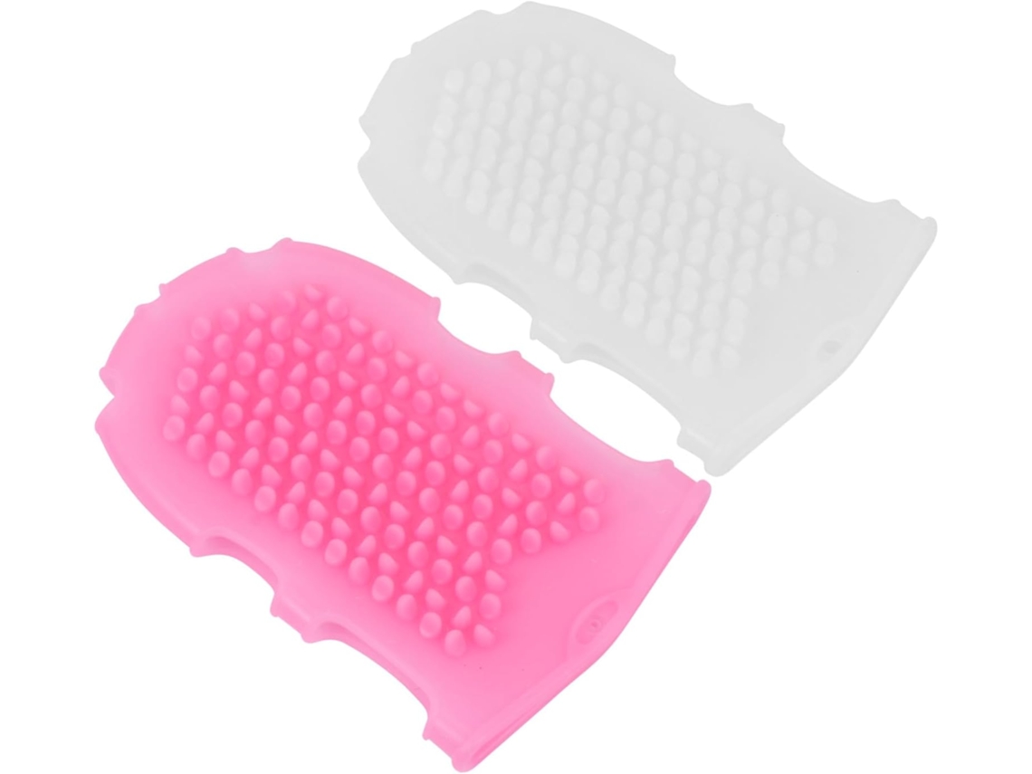 Conjunto De 2 Escovas Silicone Para Banho, Rosa E Branca, Esfoliante Corporal, Massageador, Spa Para Banho
