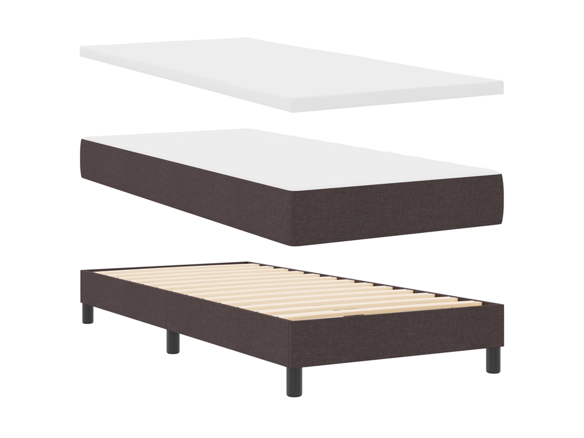 Conjunto 1 Cama Box Vidaxl Castanho Tecido (200 X 80 Cm)