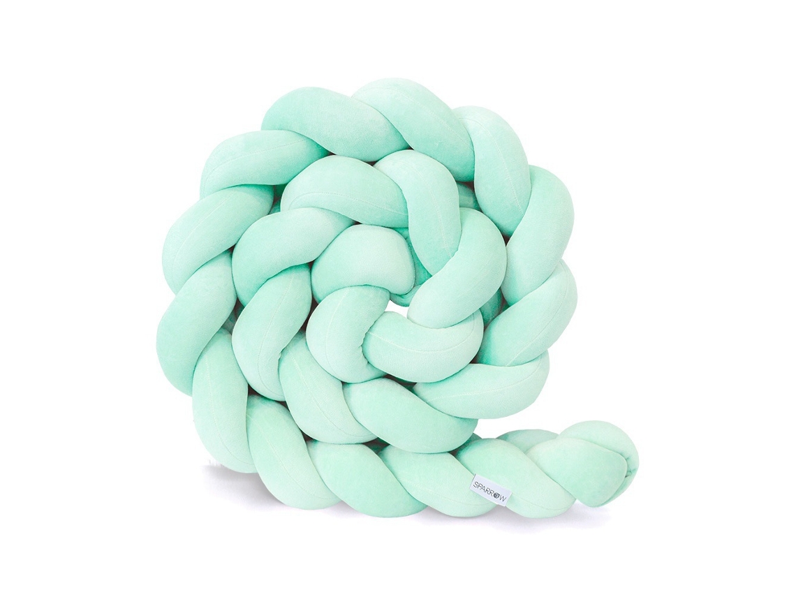 Almofada de Proteção para Cerca de Berço, Pelúcia Macia Anticolisão, 2m. Verde